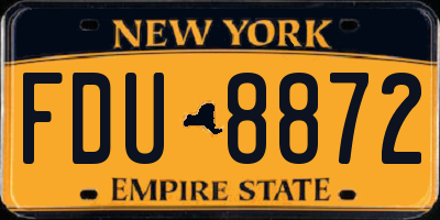 NY license plate FDU8872