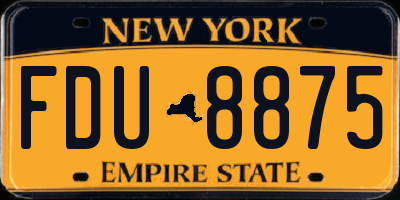 NY license plate FDU8875