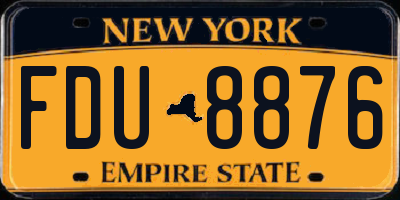 NY license plate FDU8876