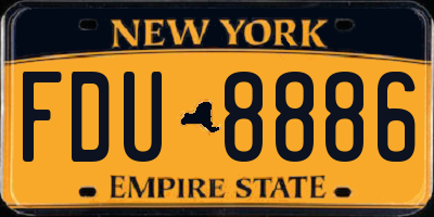 NY license plate FDU8886