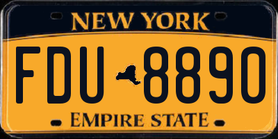 NY license plate FDU8890