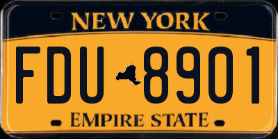 NY license plate FDU8901