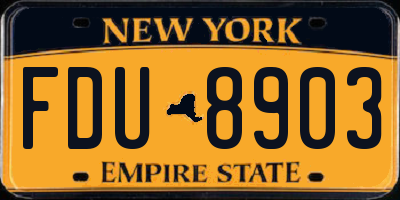 NY license plate FDU8903
