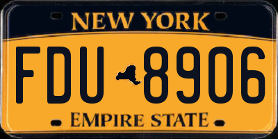 NY license plate FDU8906