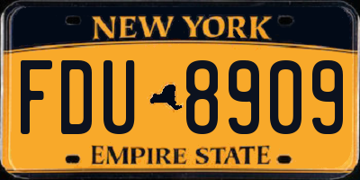 NY license plate FDU8909