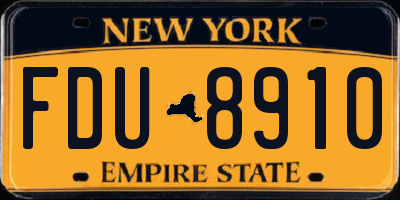 NY license plate FDU8910