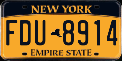 NY license plate FDU8914