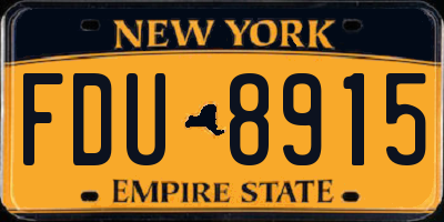NY license plate FDU8915