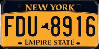 NY license plate FDU8916