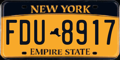 NY license plate FDU8917