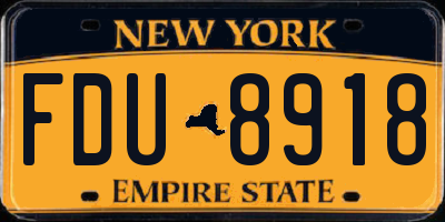NY license plate FDU8918