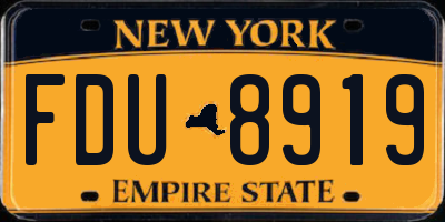 NY license plate FDU8919