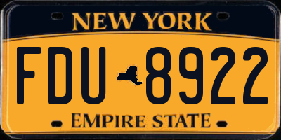NY license plate FDU8922