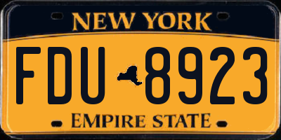 NY license plate FDU8923