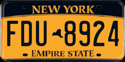 NY license plate FDU8924