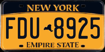 NY license plate FDU8925