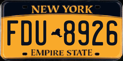 NY license plate FDU8926