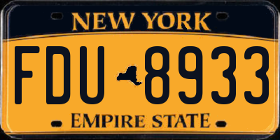 NY license plate FDU8933