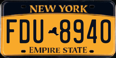 NY license plate FDU8940