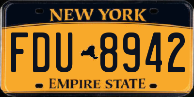 NY license plate FDU8942