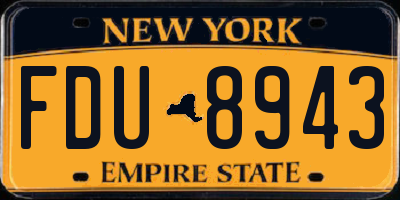 NY license plate FDU8943