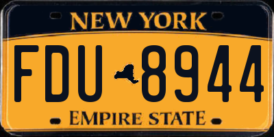 NY license plate FDU8944
