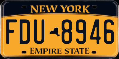 NY license plate FDU8946