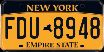 NY license plate FDU8948
