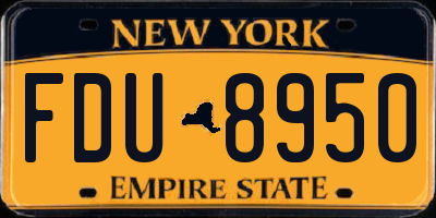 NY license plate FDU8950
