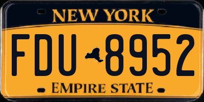 NY license plate FDU8952