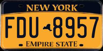 NY license plate FDU8957