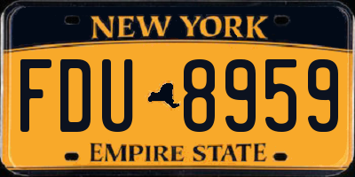 NY license plate FDU8959