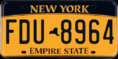NY license plate FDU8964