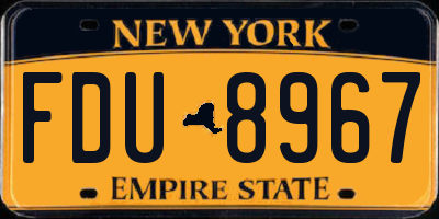 NY license plate FDU8967