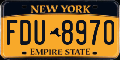 NY license plate FDU8970