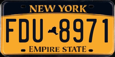 NY license plate FDU8971