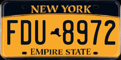NY license plate FDU8972