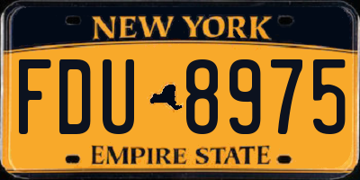 NY license plate FDU8975