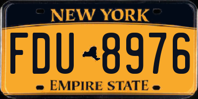 NY license plate FDU8976