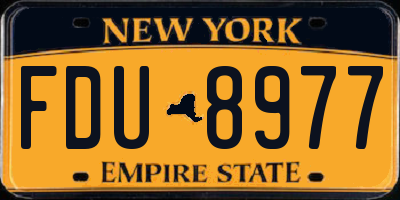 NY license plate FDU8977