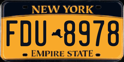 NY license plate FDU8978