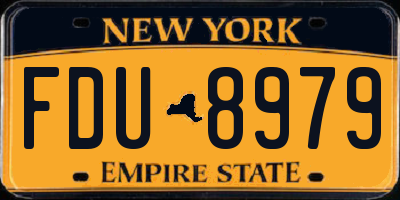NY license plate FDU8979