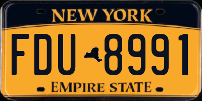 NY license plate FDU8991