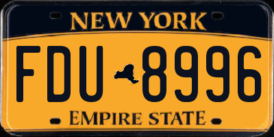 NY license plate FDU8996