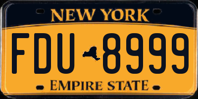NY license plate FDU8999
