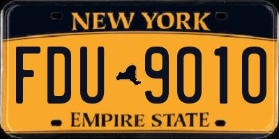 NY license plate FDU9010