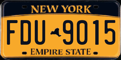 NY license plate FDU9015
