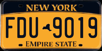 NY license plate FDU9019