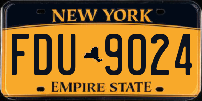 NY license plate FDU9024