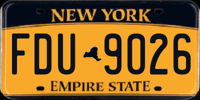NY license plate FDU9026